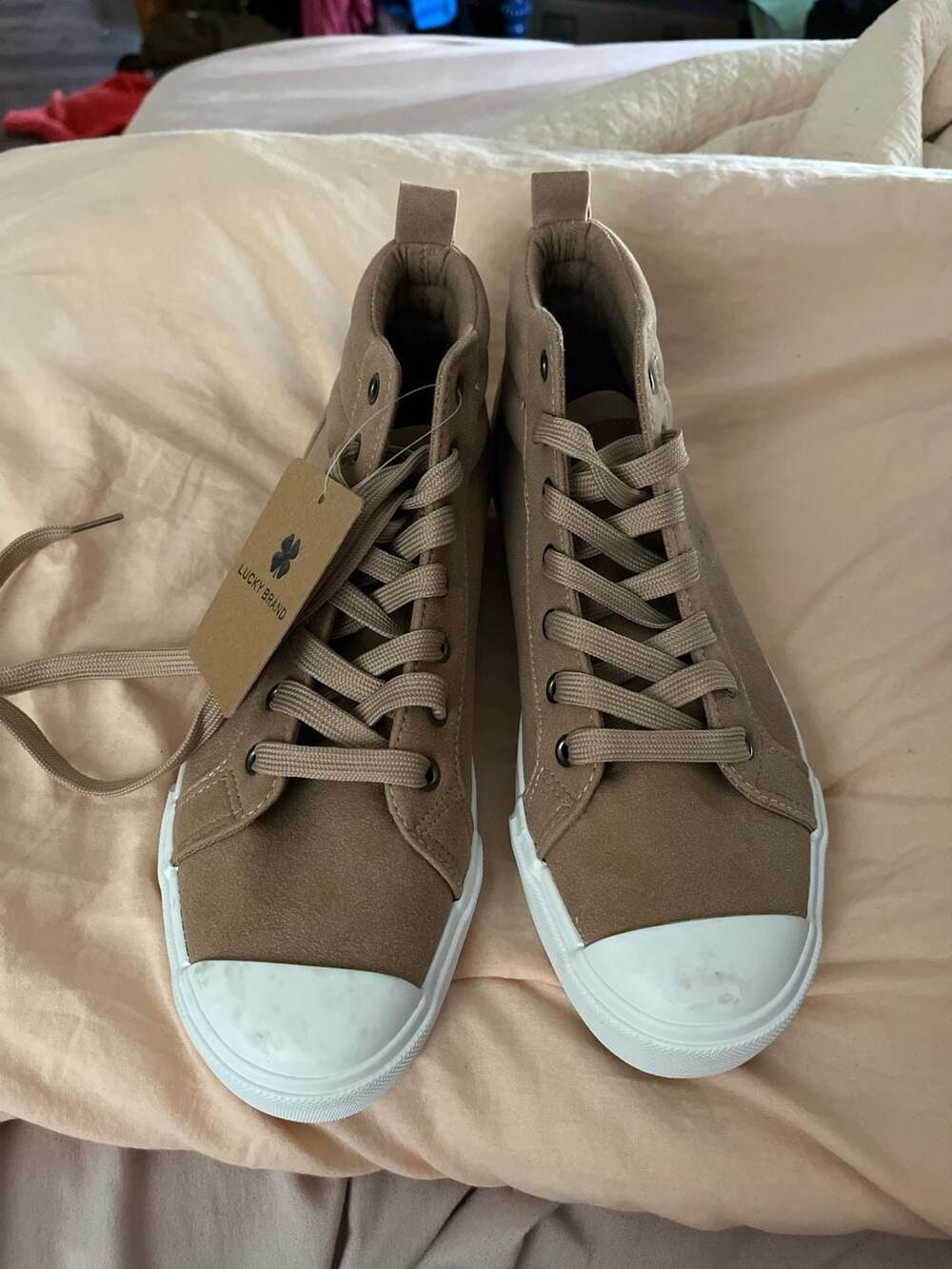 Lucky Brand Women's Tan Suede High Top Sneakers